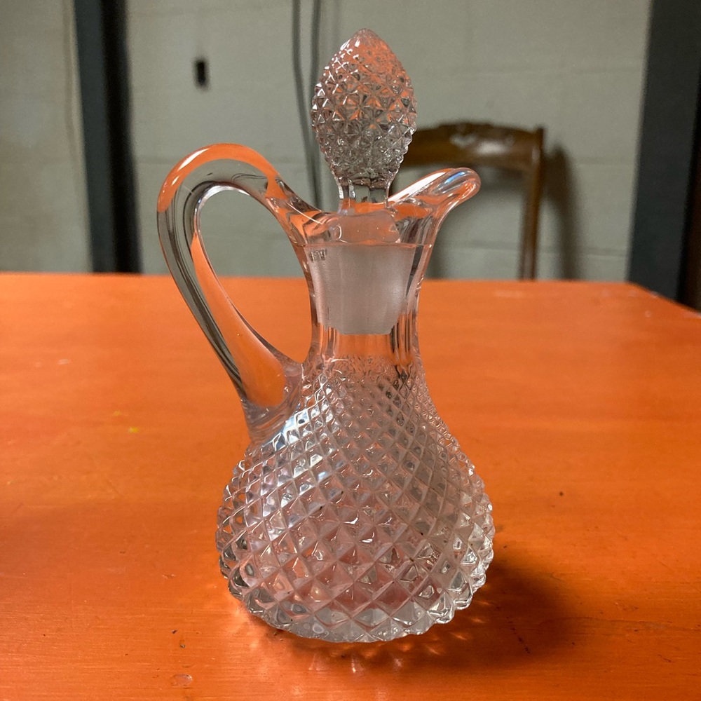 Vintage Cut Glass Cruet with Stopper
